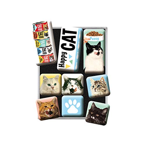 Nostalgic-Art 83093 Animal Club Happy Cats, magnético de Juego, 9 Secciones