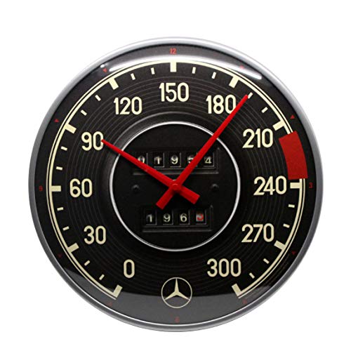 Nostalgic-Art - Reloj de Pared de Estilo Retro con diseño de Mercedes-Benz – Tacho – Idea de Regalo para los Accesorios del Coche – Reloj de Cocina Grande – Reloj de Cocina Vintage – 31 cm