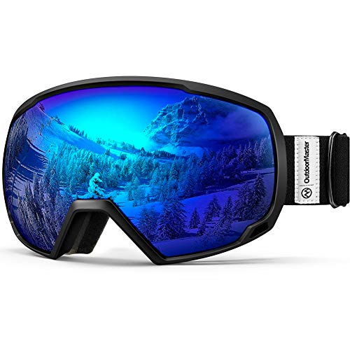 OutdoorMaster Gafas de Esquí OTG, Anti Niebla 100% Protección UV Máscara Gafas Esquí Snowboard, Desmontables Lentes Gafas Esqui de Esquiar para Hombre Mujer Adultos Juventud