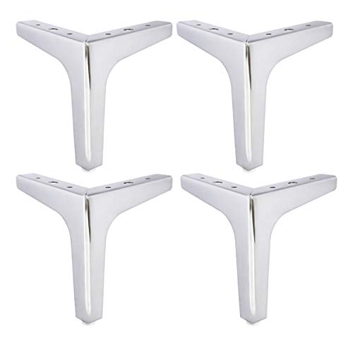 Patas de metal para muebles Btowin, 4 piezas, diseño moderno triangular de diamante, para armario, sofá, TV y estantería.