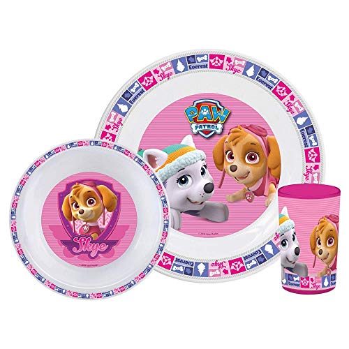 PAW PATROL Juego de Desayuno Skye | Patrulla Canina Plato, Tazón y Taza