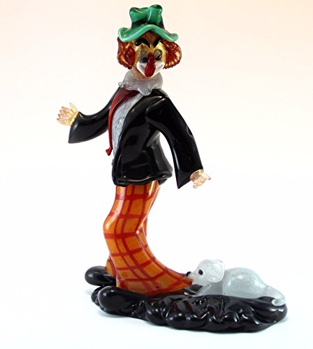 Payaso de cristal de Murano Glass H33 cm Made in Italy Payaso Escultura