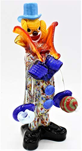 Payaso de cristal de Murano Murano Glass H20 cm Made in Italy Payaso F450 con bola