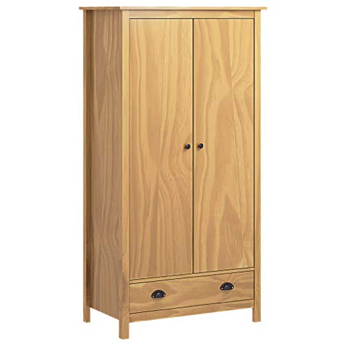 pedkit Armario de 2 Puertas Armarios de Salón Dormitorio Moderno Armario Ropero Hill Range Madera Pino Blanco 89x50x170cm