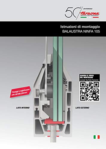 Perfil de aluminio para barandilla de cristal Ninfa 105 (2 m)