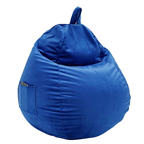 Puff Funda de Bean Bag Funda para Sillón Puff Funda de Puf Grande Kit de Sillónes de Hinchables de Adulto Infantil para Sala Dormir para Adultos y Niños (Azul, 70*80CM)