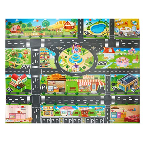 PVC juegos de alfombra para niños en la vida urbana, zonas de juegos de alfombras para niños, alfombras y regalos educativos, dormitorios para niños y salas de juegos Tamaño 39,3 x 51,1 in / 100x130cm