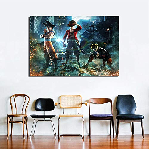 PYuKK 5D DIY「Anime-Luffy-Goku-Naruto」Pintura Diamante Completo Arte/Diamantes Imitación Bordado Pegatinas de Pared/Decoración de La Sala Murales pegados por número -40x60cm