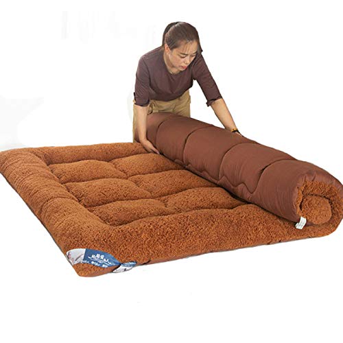 QXTT Colchon Tatami Japones Suelo Plegable Espesar Colchón Acolchado Colchón Espuma De Memoria Respirable Colchón De Futón Víveres Estera para Dormir Tatami De Piso,Brown-150 * 200cm