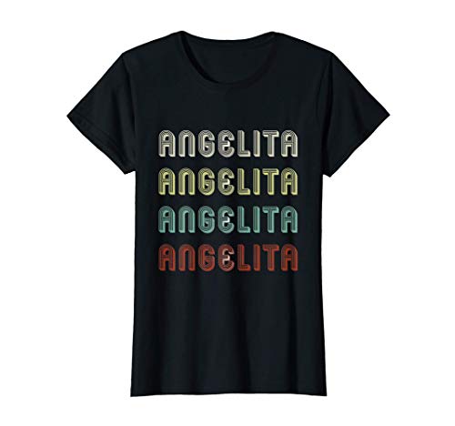 Regalo para Angelita Mujeres Nombre Retro Vintage Divertido Camiseta