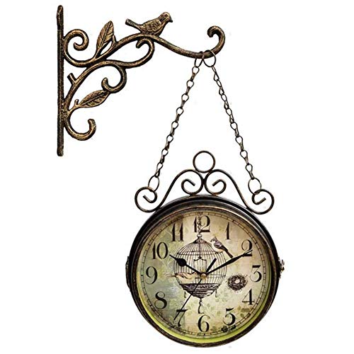 Reloj De Pared De Doble Cara Vintage, Estilo Antiguo, Estación De Tren De Nueva York, Reloj De Pared Decorativo, Reloj De Estación Vintage De Hierro Forjado