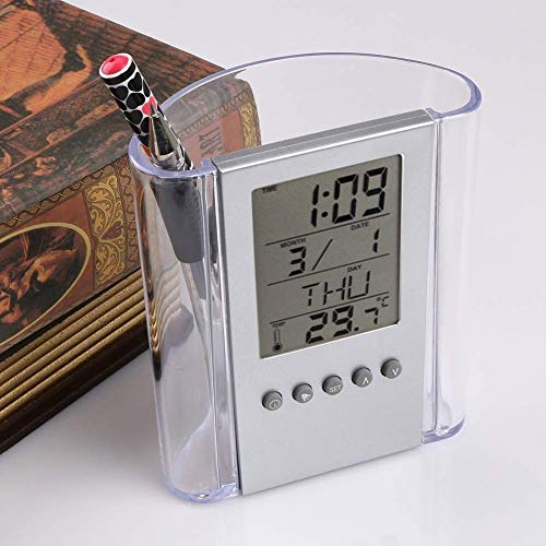 Relojes de pared de escritorio transparente reloj de tabla del envase de la pluma de alarma regalos pequeños decoración del hogar reloj de escritorio digital Tabla, conveniente for el hogar Ect liucha