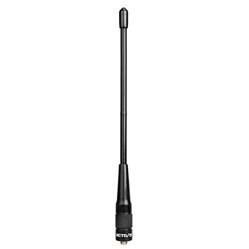 Retevis RHD701 Walkie Talkie Antena SMA-F Doble Banda VHF/UHF Alta Ganancia Antena Compatible con Walkie Talkie RT5R RT5 RT5RV RT7 Baofeng UV-5R UV-5RA UV-5RB UV-5RC BF-888S(1 Pacs)