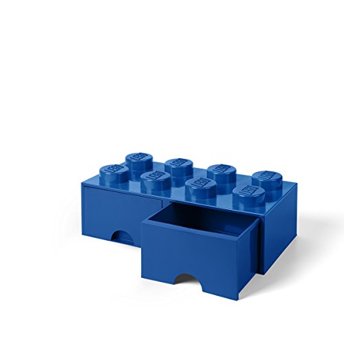 Room Copenhagen-40061731 Caja de Almacenaje Apilable, Ladrillo 8 pomos, 2 Cajones, 9.4 l, color azul (blue), 50 x 25 x 18 cm (Lego 40061731)