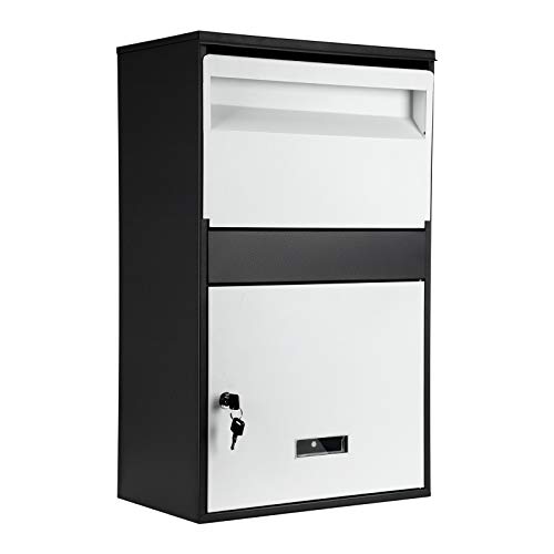 S SMAUTOP Postbutler Buzón de paquetería, montada aire libre, impermeable, seguridad cerradura Caja entrega paquetes 40 x 23 x 65 cm para paquetes grandes Reciba entregas cuando no hay nadie casa