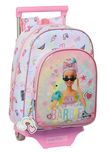 safta 612110020 Mochila Infantil de Barbie Girl Power con Carro 705, 260x110x340mm