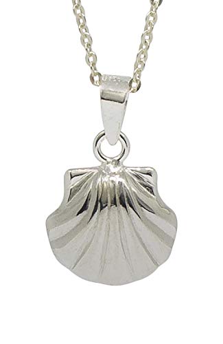 Sicuore Collar Colgante Concha Vieira Camino de Santiago para Mujer Hombre - Plata de Ley 925 Incluye Cadena 45cm Y Estuche para Regalo