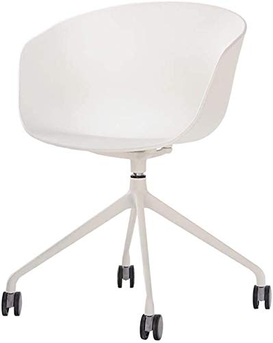 Silla de oficina silla giratoria de oficina moderno y funcional sillón sillón multifuncional pequeña elevación de la silla de oficina en casa,White