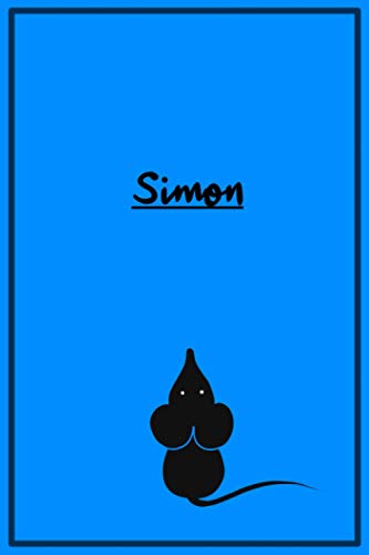 Simon: Blaues Notizbuch mit Mäusemotiv | kariert | 120 Seiten