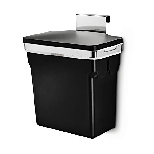 simplehuman CW1643 10L In-Cabinet Bin, Polished Heavy-Duty Steel Frame, W 29.7cm x H 36.3cm x D 22.0cm