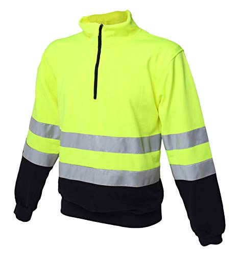 Siwings Sudadera Laboral Alta visbilidad Amarillo/Naranja | Cintas Reflectantes | Trabajo | Hombre (Amarillo, S)