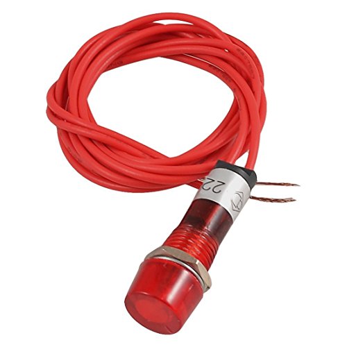 SODIAL(R) Lampara de senal de piloto indicador de neon Luz roja AC 220V con 2 alambres