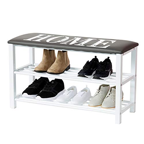 Store.IT 670872 - Zapatero (tela y metal, 78 x 48 x 30 m), color gris y blanco