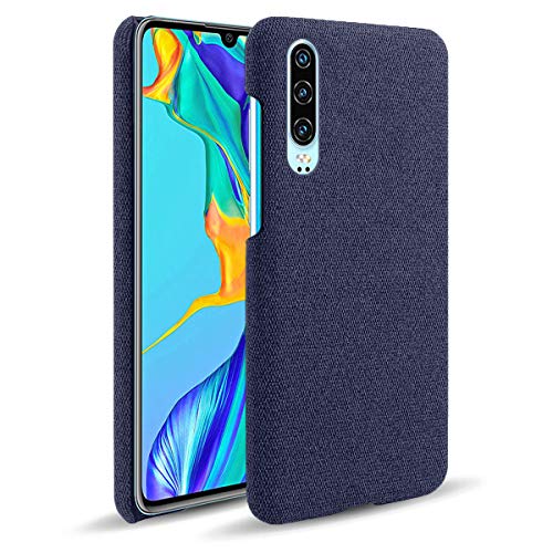 Suhctup Compatible con OPPO REALME C11 Funda de Tela Tejida de Color Sólido TPU Forrada Premium de Carcasa Simple Moda Antideslizante Antigolpes Anti-arañazos Protección Caso（Azul）