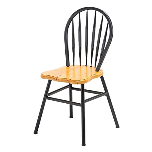 Taburetes Bajos de Hierro de Metal con Respaldo de Cocina Sillas de Comedor Rústico Madera Retro 45 cm Altura de Pub Sillas de mostrador de café