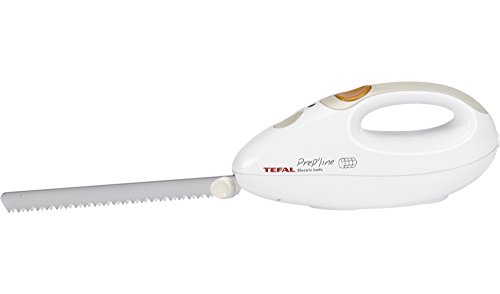 Tefal Prep'Line 852331 Cuchillo Eléctrico, 100 W, Acero Inoxidable, Blanco