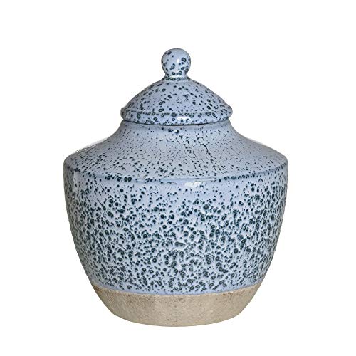Tibor Textura cerámica Azul rústico de 25x21x21 cm - LOLAhome