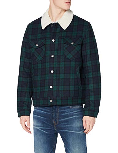 TOM TAILOR Denim Holzfäller Chaqueta, 13136-Bottle de tartán, M para Hombre