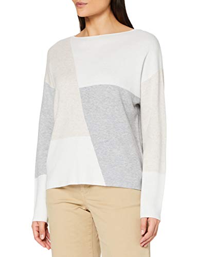 Tom Tailor Jaquard Batwing Suéter, 10315-Whisper White, L Regular para Mujer