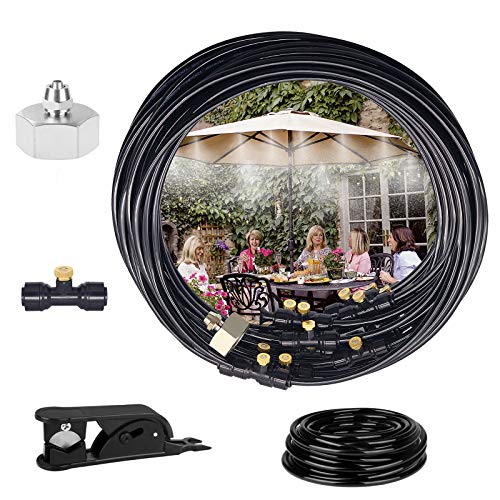 U-Tote Kit Nebulizadores para Terrazas,Sistema de Nebulizacion para Exteriores jardín Pergola, DIY automático riego para Invernaderos, Jardines, Terrazas y Césped(20M)