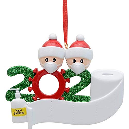 URFEDA Adorno Navideño con Nombre Personalizado Familia De Superviviente De Cuarentena 2020, rbol Navidad Pared DIY Decoración del Árbol de Navidad Decoración Colgante Ornamento de DIY de Navidad