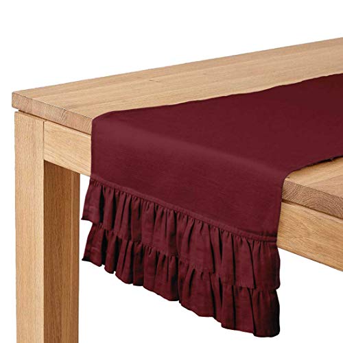 Vargottam Granate Decoración del Hogar Lavable Mesa De Comedor De Algodón De La Gata Camino De Mesa Ropa De Mesa En Casa-14 x 72 Pulgada