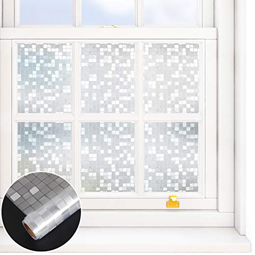 VEELIKE Vinilo Ventana Mosaico Vinilo Opaco Electrostaticos Vinilos Decorativos Vinilos Translucidos para Puertas de Cristal Ventanas 40cm x 300cm