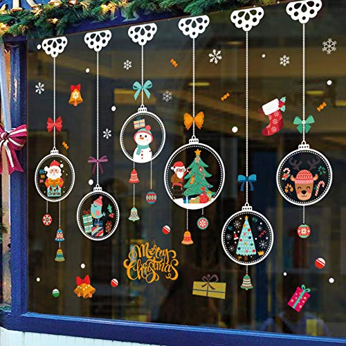 Ventana de navidad ventana colgante flor etiqueta de puerta de cristal Nochebuena decoraciones navideñas pegatinas de pared muñeco de nieve pegatinas de copo de nieve