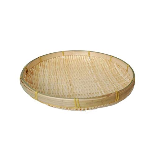 Verakee-Cesta Pan Mimbre, Bambú Bread Basket, Bandeja Redonda Armadura de la Rota, el Plato de Fruta, for Picnic diversa contenedor de Cocina, para Almacenamiento de Cocina (Color : B)