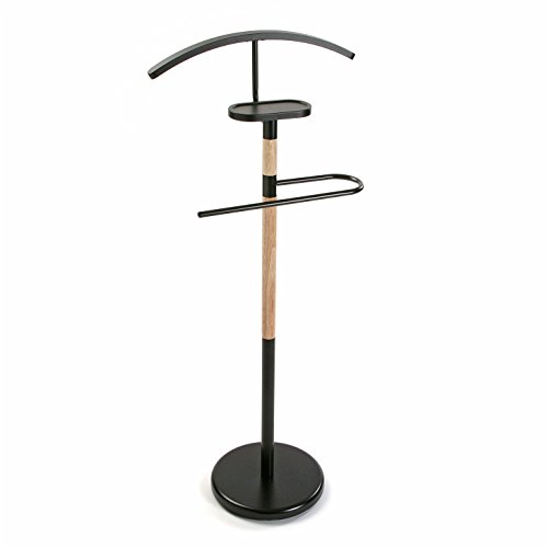 Versa 18790511 Galán De Noche Mueble, Madera y Metal, Negro, 46.5X28.8X112 Cm