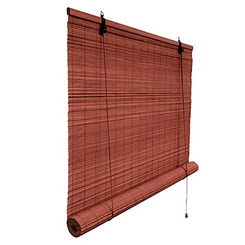 Victoria M. - Klemmfix Persiana Estor de bambú para Interiores 70 x 160 cm, Color Cereza - Montaje sin perforación