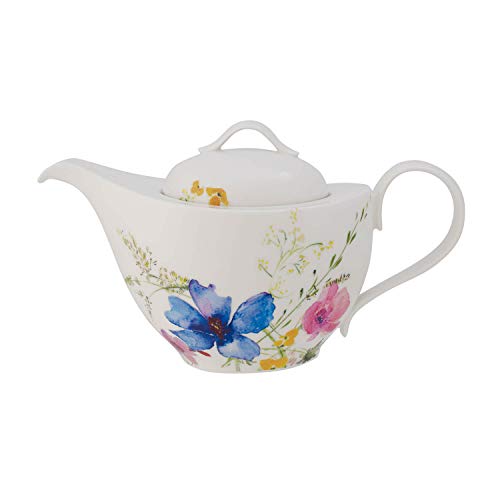 Villeroy & Boch Mariefleur Basic Tetera, 1,2 Litros, Porcelana Premium, Blanco/Colorido