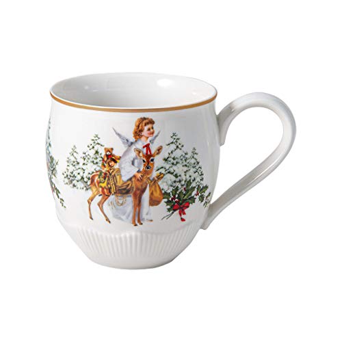 Villeroy & Boch - Toy's Fantasy Jumbo Taza de Navidad grande de porcelana premium, 530 ml, multicolor, rojo y blanco