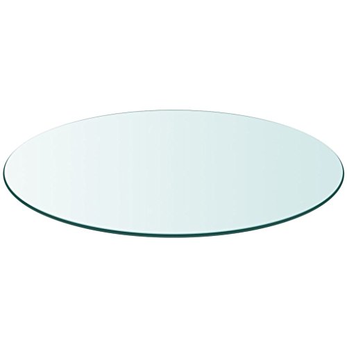 Vislone Cristal Redondo Tablero de Mesa Templado de Cristal para Mantener Superficie de Mesas de Comedor Mesas de Café Mesas de Jardín Transparente 800mm