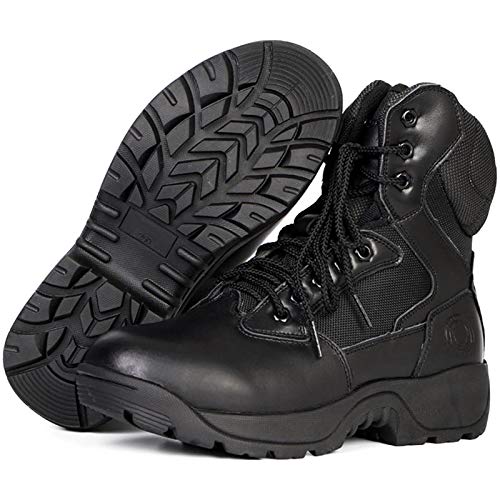 WDZJM Botas de Combate de Alto Barril Transpirables livianas para Hombres con Cremallera Ultraligera de Combate al Aire Libre Botas Militares de Las Botas desertor (Color : Black, Size : 41)