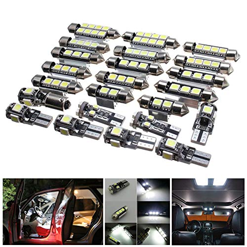 WE-WIN - Lote de 23 luces LED para interior de coche, para BMW X5 E53 2000-2006, color blanco