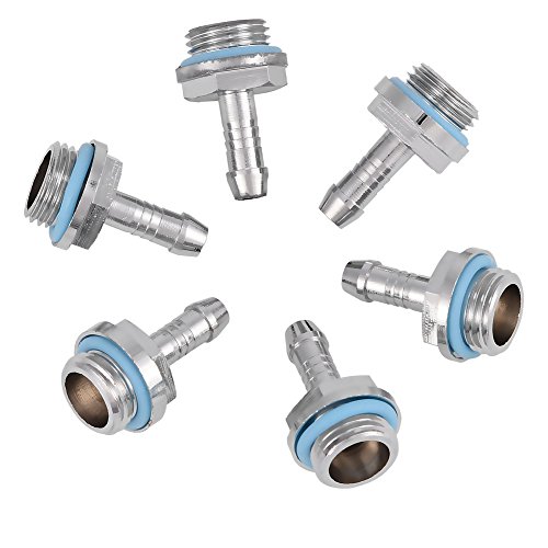 Wendry PC Conector de Espiga de Refrigeración por Agua, Conexión de Cobre de Refrigeración por Agua, Conector de Doble Contacto con Rosca para Sistema de Enfriamiento por Computadora (6 PCS)(9mm)