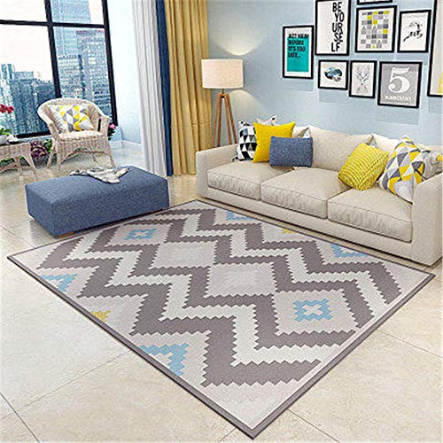 WQ-BBB Alfombras Alfombra Salon Pelo Corto Dormitorios La Alfombrers Respetuoso del Medio Ambiente Super Lujoso La Alfombrer Ondulado Beige Gris Amarillo jarapas 180X280cm