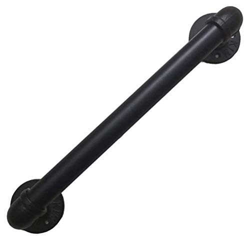 XCJJ Pasamanos para Escaleras, Tubo Industrial Negro Mate Riel de Escalera Negro Mate Barra de Soporte de Seguridad para Riel de Mano Barra de Soporte de Hierro Fundido Rústico Antiguo,Los 8Ft / 240C