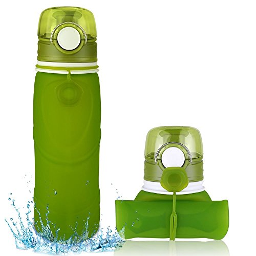 XJLJ Portátiles Tazas de Viaje Taza de café Plegable Tetera Plegable de Silicona de Gran Capacidad Botella de Agua for Deportes al Aire Libre para Acampar al Aire Libre Senderismo (Color : Green)